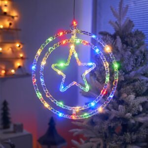 Corona de Luz Multicolor Con Estrella (cod: 1382)