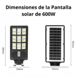 dimensiones de la pantalla solar de 500w