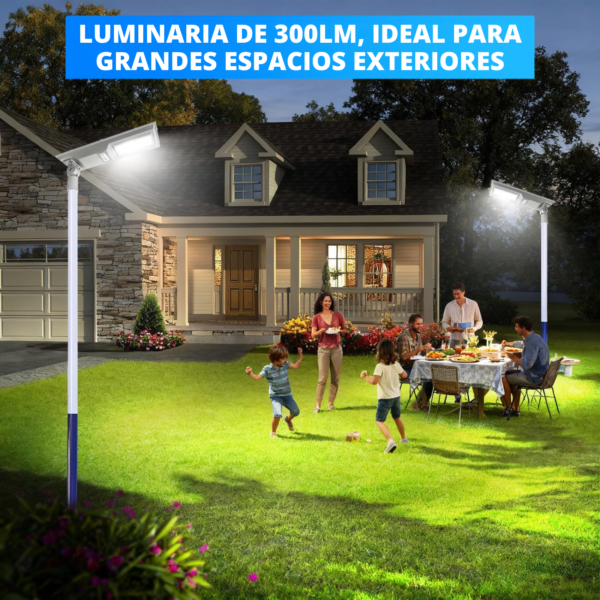 luminaria de 300lm, ideal para grandes espacios exteriores