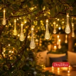desidiya led water drop string light warm white delicate raindrop design for a soothing glow